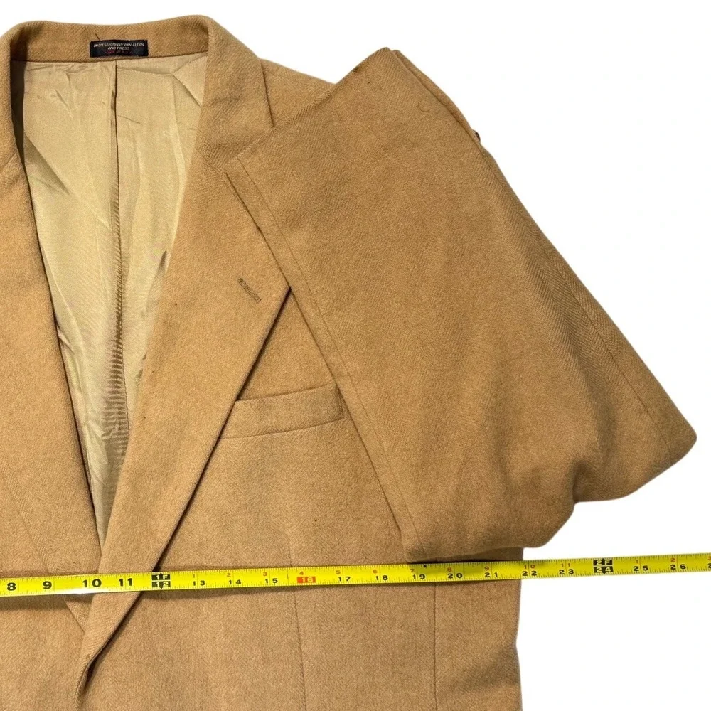 Norm Thompson‎ Mens Camel Wool Blend Blazer Sport Coat Jacket Made in USA - 42R